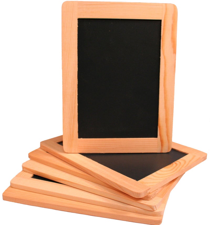 Creative HobbiesÂ® Synthetic Chalkboard with Unfinished Wood Frame, 4 x 6 Inch -Pack of 6 Chalkboards - Image 1